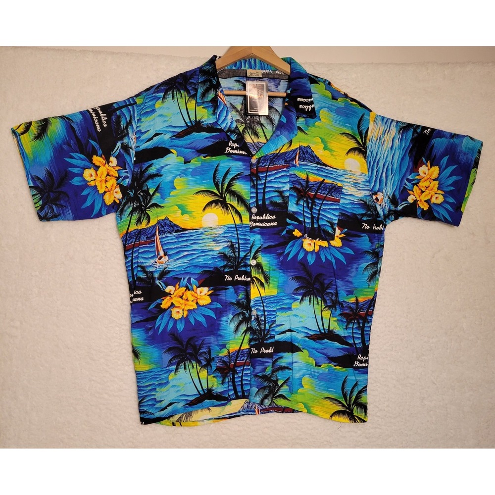 Arena Tropical Hawaiian Shirt New Cotton Button Up Men's Shirt Size 2XL NWT 0450